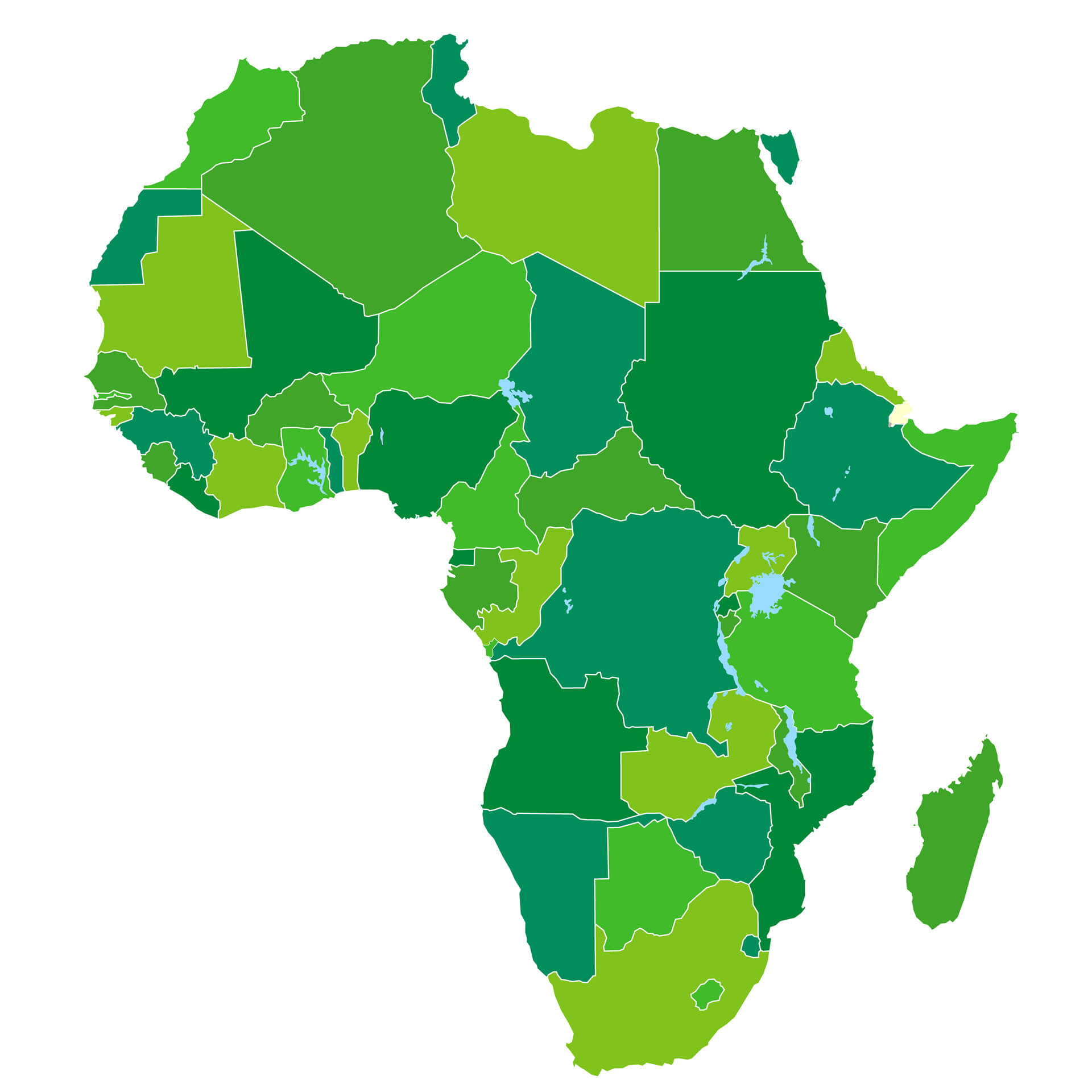 Carte vierge de l'Afrique